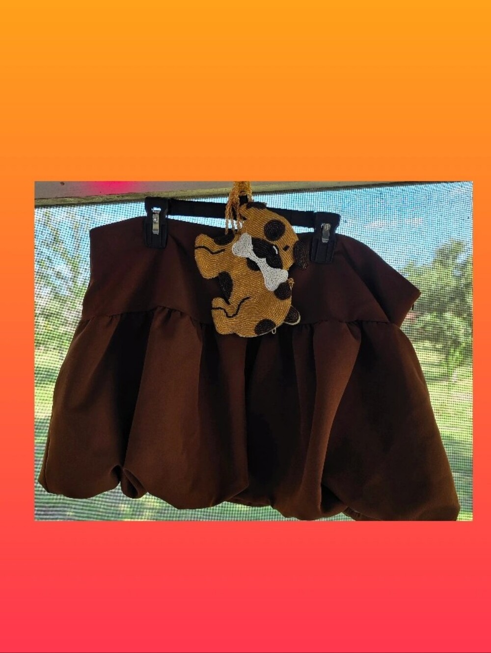 Boohoo Brown Bubble Mini Skirt
